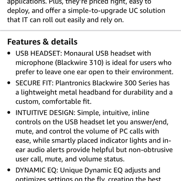 💻 Plantronics Blackwire C310 Headset - Picture 7 of 7